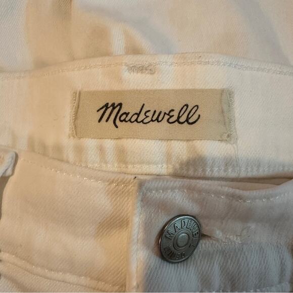 Madewell The Perfect Vintage Crop Jeans in Tile White: Raw-Hem Edition Sz 31 - Picture 8 of 16